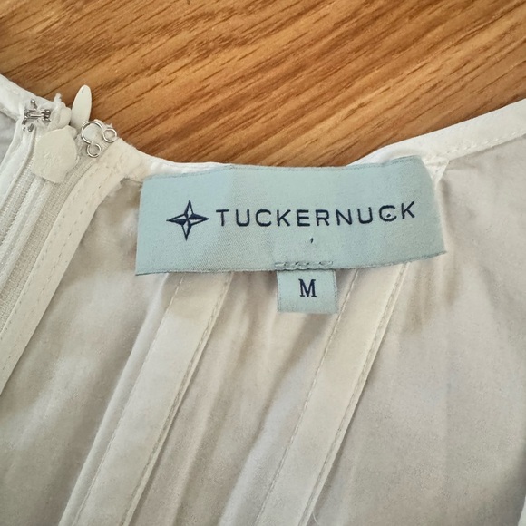 Tuckernuck Nealy White Puff Sleeve Blouse Size Medium - Picture 4 of 6